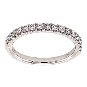 14K White Gold 0.53cttw VS2 G Diamond Wedding Band by DFU