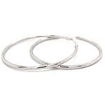 Estate 50mm White Gold Hoops