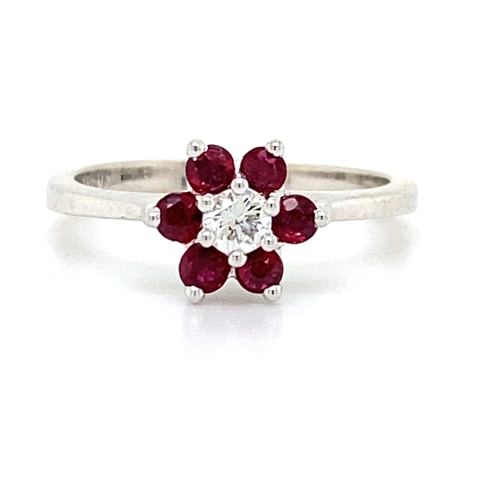 Estate Ruby Flower Ring