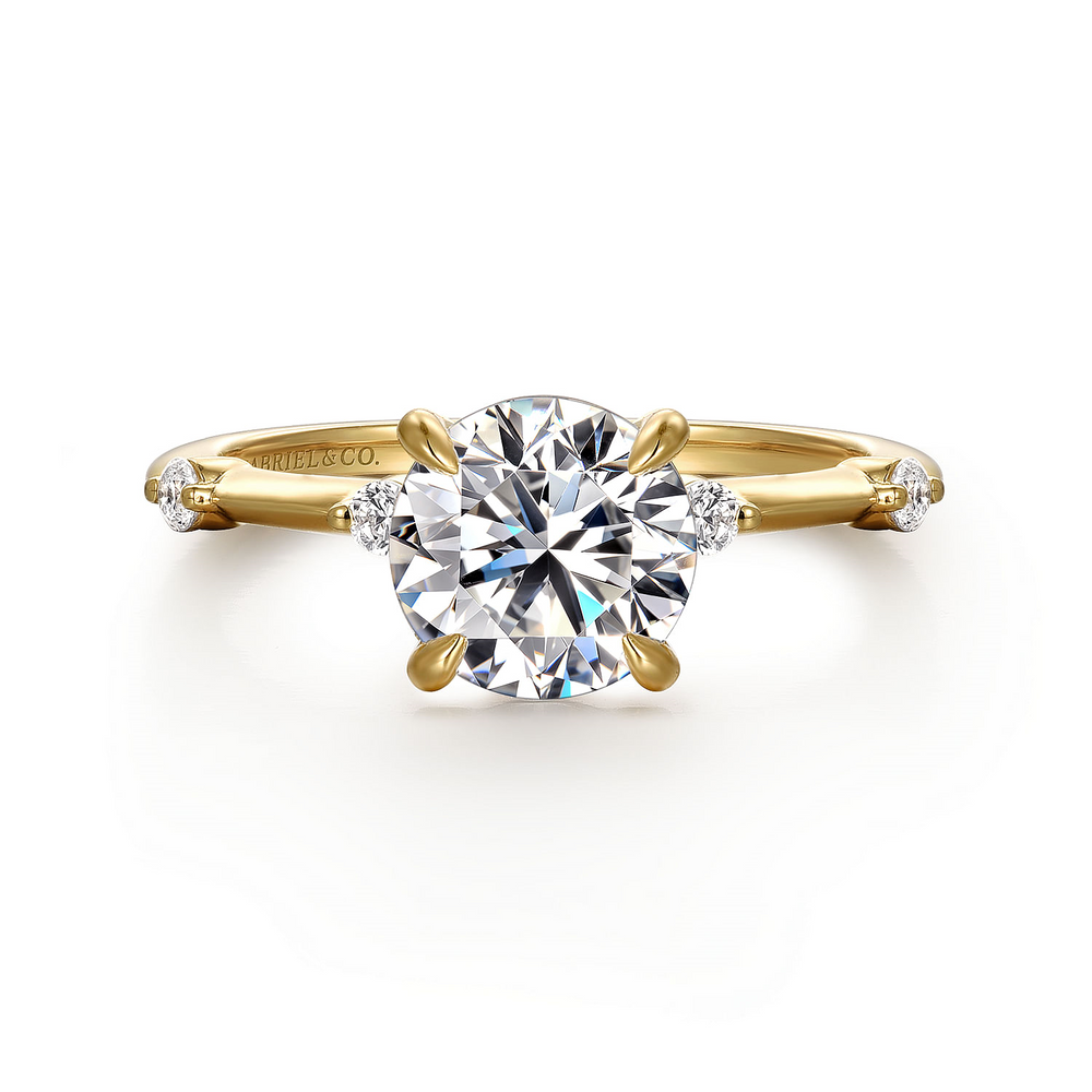 Yellow Gold Diamond Semi-Mount Engagement Ring