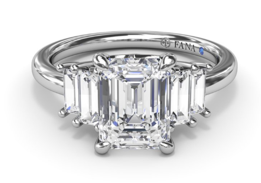 14K White Gold 0.62cttw VS FG Bold & Beautiful 5 Stone Diamond Semi-Mount Ring by Fana
