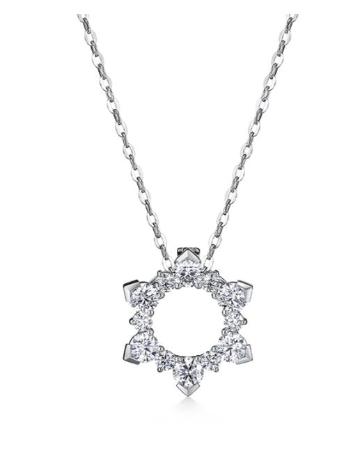 18K White Gold 0.65cttw VS G-H Diamond Aerial Sunburst Enhancer Pendant by Hearts on Fire