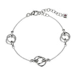 Sterling Silver Interlocking Circle Station Bracelet by ELLE