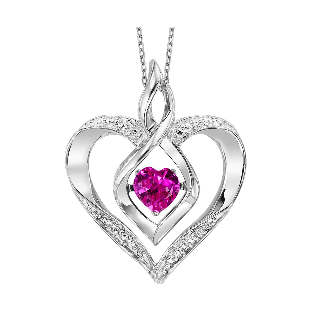 Pink Tourmaline Rhythm of Love Heart Necklace