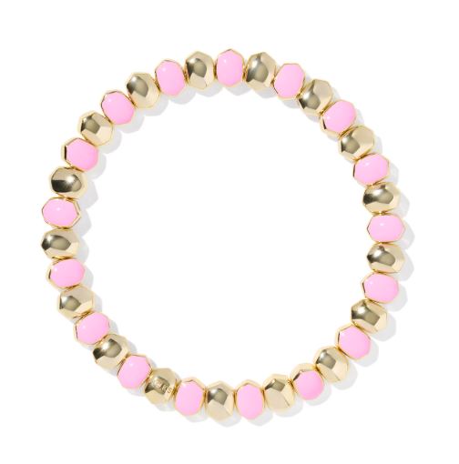 Daphne Gold Plated Light Pink Enamel Stretch Bracelet by Kendra Scott