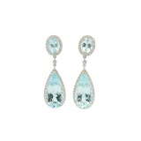 14K White Gold Aquamarine &  Diamond Earrings by RJM