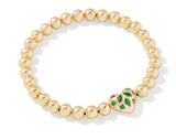 Holland Heart Gold Plated Green Crystal Stretch Bracelet by Kendra Scott