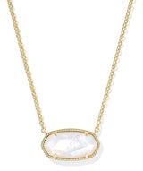 Elisa Statement Gold Plated Ivory MOP Short Pendant Necklace by Kendra Scott