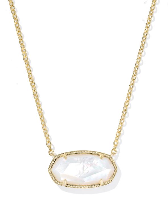 Elisa Statement Gold Plated Ivory MOP Short Pendant Necklace by Kendra Scott