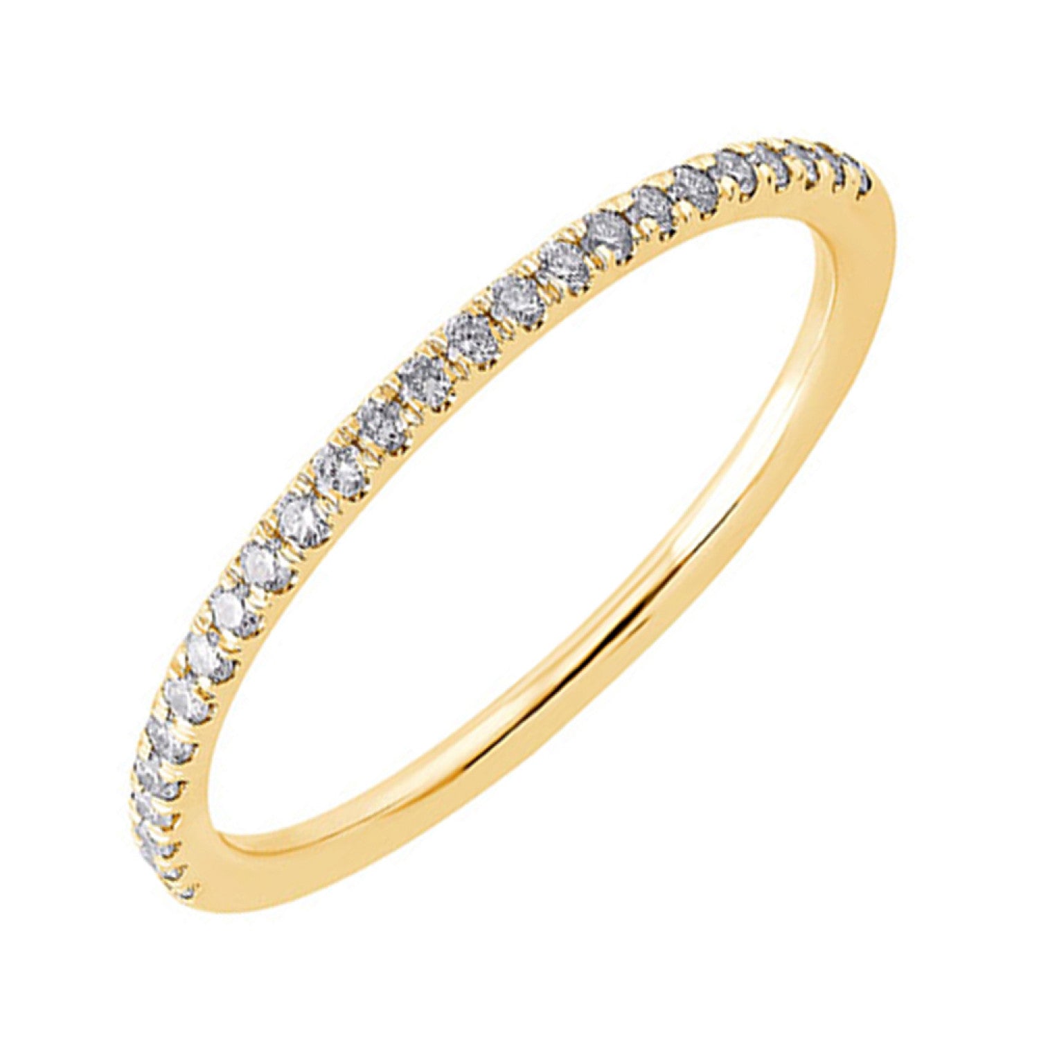14K Yellow Gold 0.15cttw Diamond Wedding Band
