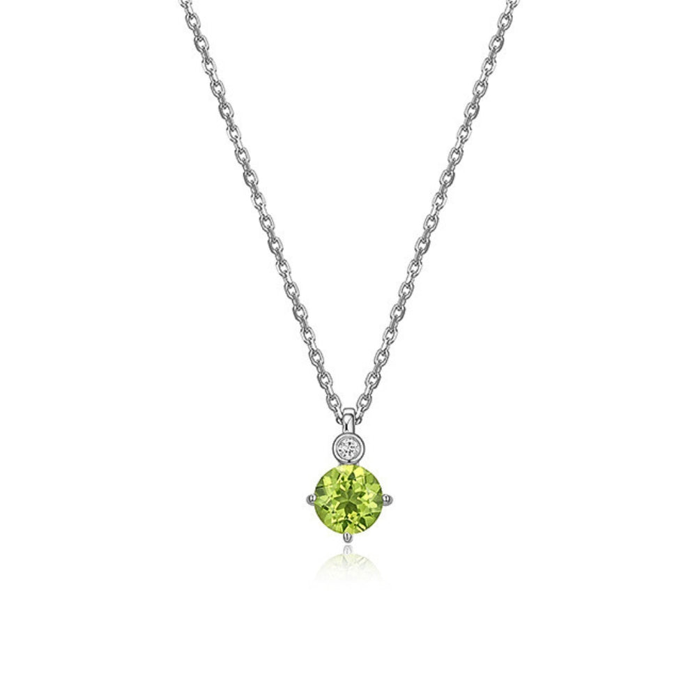 Sterling Silver Genuine Peridot Necklace by ELLE