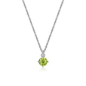 Sterling Silver Genuine Peridot Necklace by ELLE