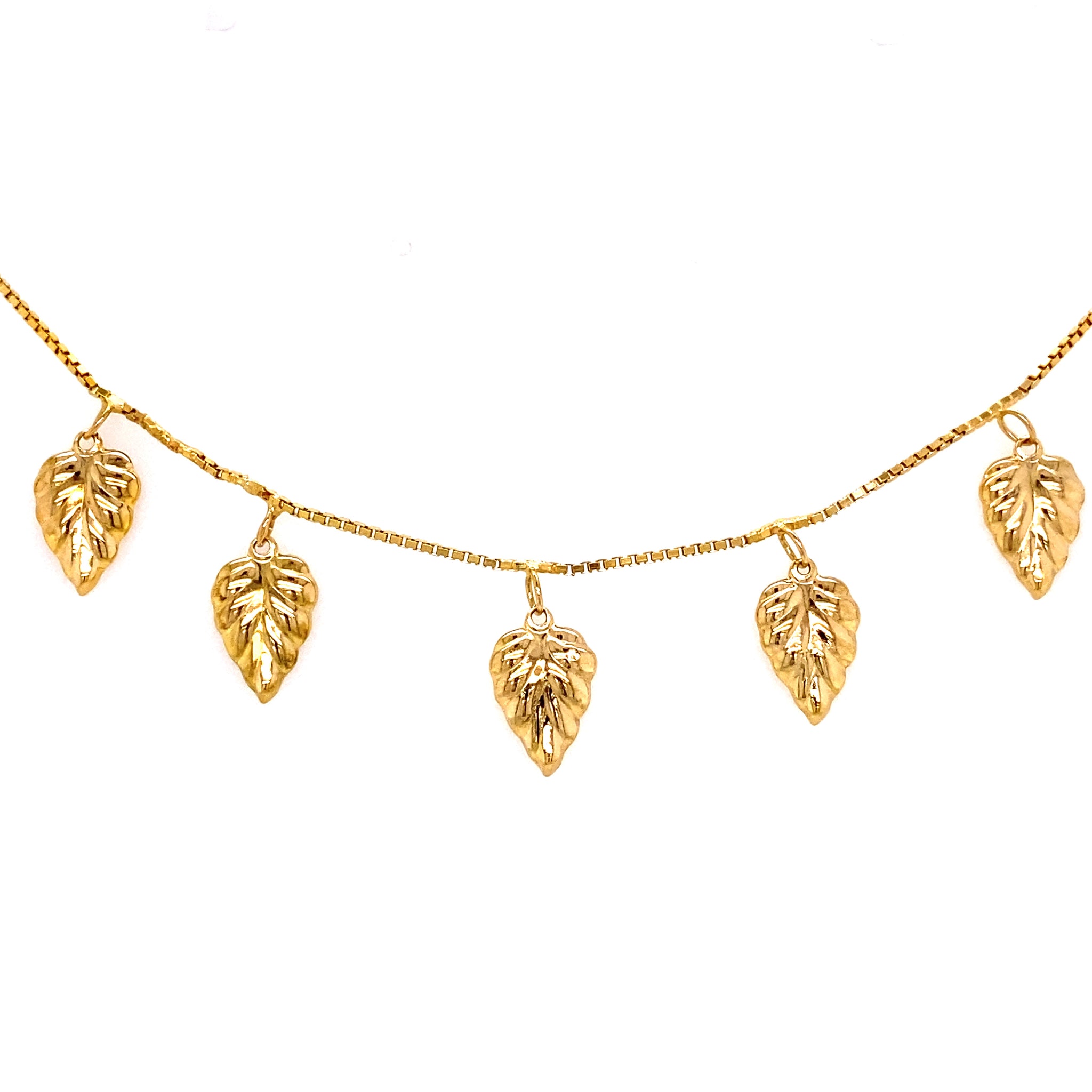 Estate 18K Leaf Necklace