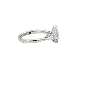 14K White Gold 0.39cttw VS FG Pear Cut Diamond Semi-Mount Ring by Fana