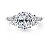 14K White Gold 0.70cttw SI G-H Diamond Semi-Mount Ring by Gabriel