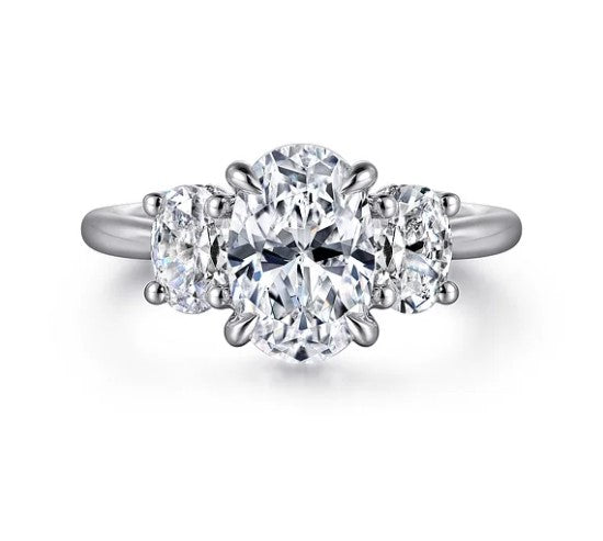 14K White Gold 0.70cttw SI G-H Diamond Semi-Mount Ring by Gabriel