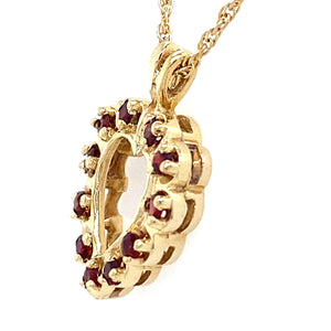 Estate Garnet Heart Necklace