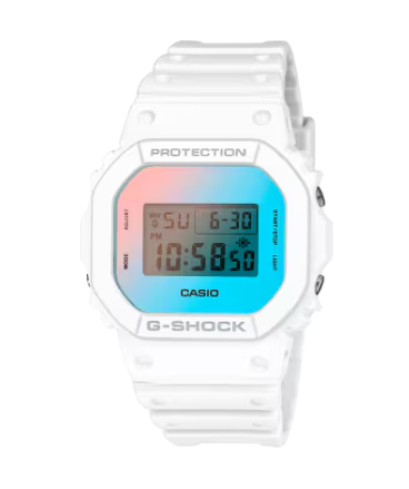 Cool Matte White Watch with Digital Color Changing Screen by G