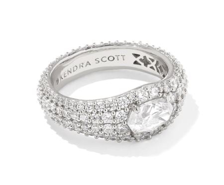 Bella Silver White CZ Band Ring Sz 8 by Kendra Scott