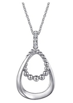 SS 0.30cttw White Sapphire Bujukan Pendant Drop Necklace by Gabriel