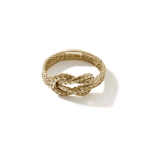 14K Yellow Gold Manah Love Knot Chain Ring by John Hardy