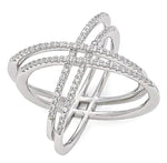 Criss-Cross Ring in Sterling Silver by Lafonn