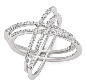 Criss-Cross Ring in Sterling Silver by Lafonn