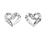 Sterling Silver 0.02cttw Diamond Heart Earrings