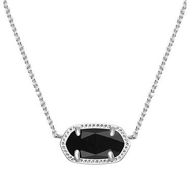 Elisa Silver Plated Necklace in Black by Kendra Scott