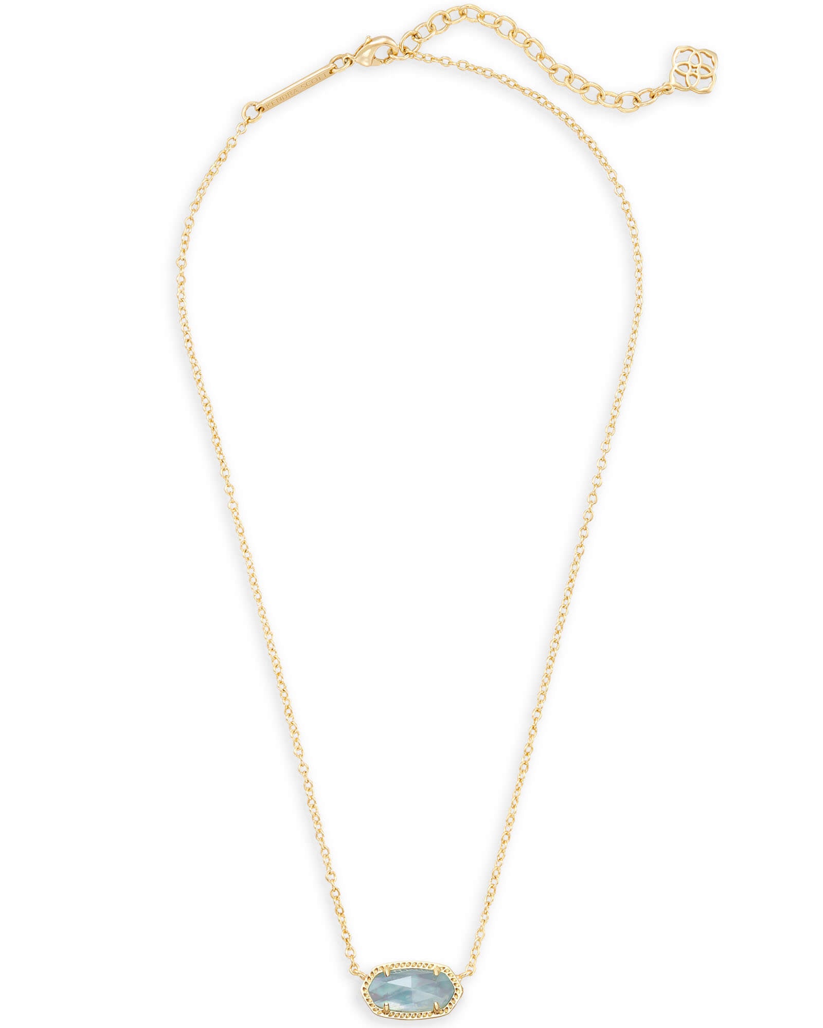 Elisa Gold Plated Necklace in Light Blue Illusion by Kendra Scott