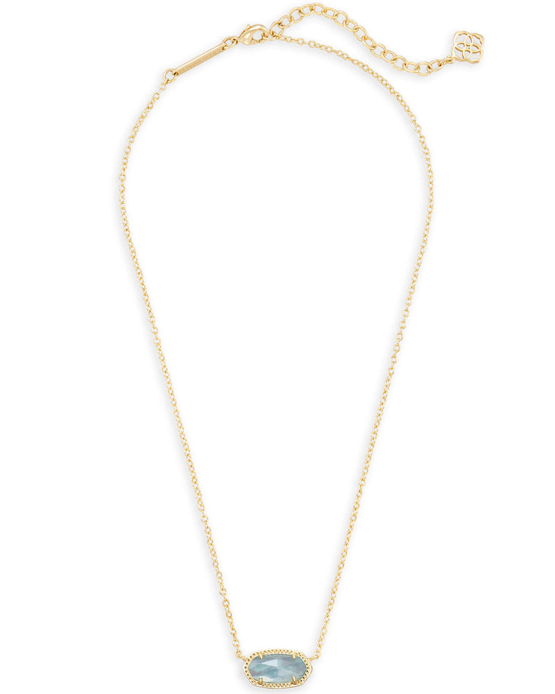 Elisa Gold Plated Necklace in Light Blue Illusion by Kendra Scott
