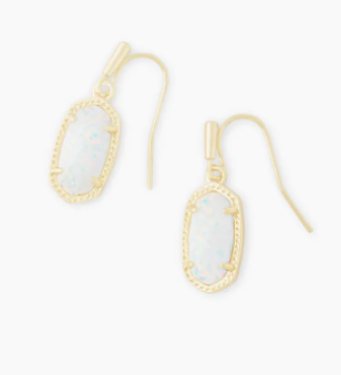 Lee Gold Plated Earrings White Kyocera Opal by Kendra Scott