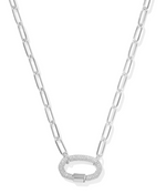 Emery Silver White Crystal Link & Chain Necklace by Kendra Scott