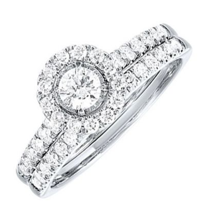 14K White Gold Diamond Bridal Set