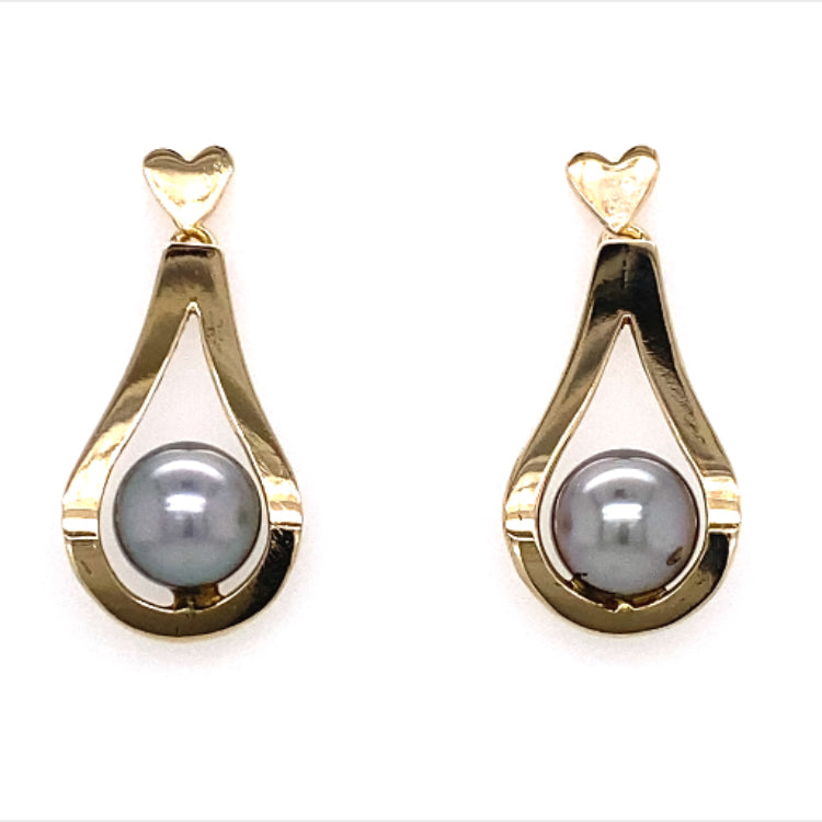 Estate Tahitian Pearl Earrings