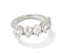 Cailin Rhodium Metal White CZ Crystal Band Ring Sz 8 by Kendra Scott