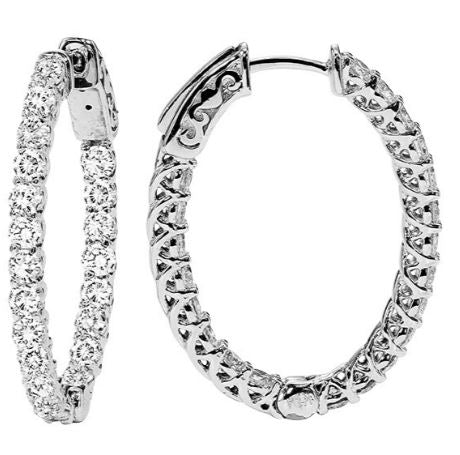 Diamond Inside Outside Hoop Earrings