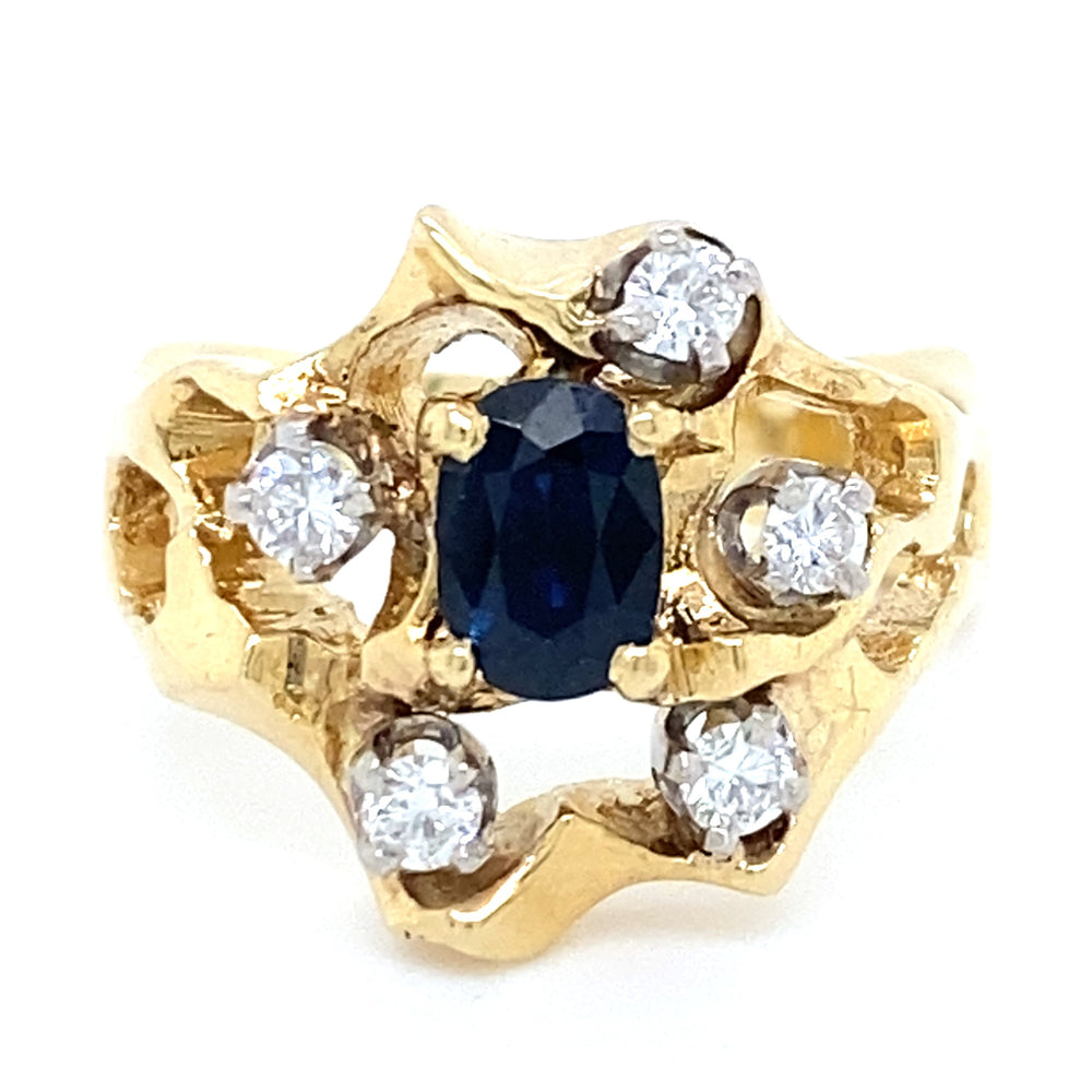 Estate Sapphire and Diamond Ring
