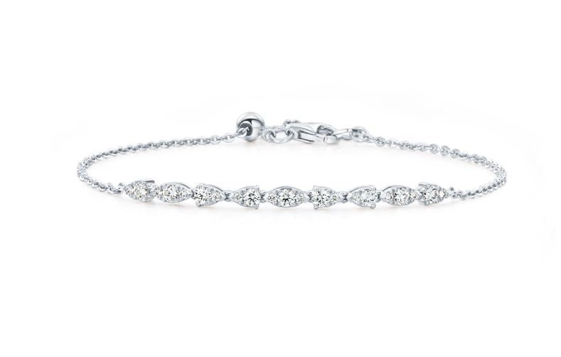 18K White Gold 0.41cttw VS-SI GH Aerial Dewdrop Bracelet by HOF