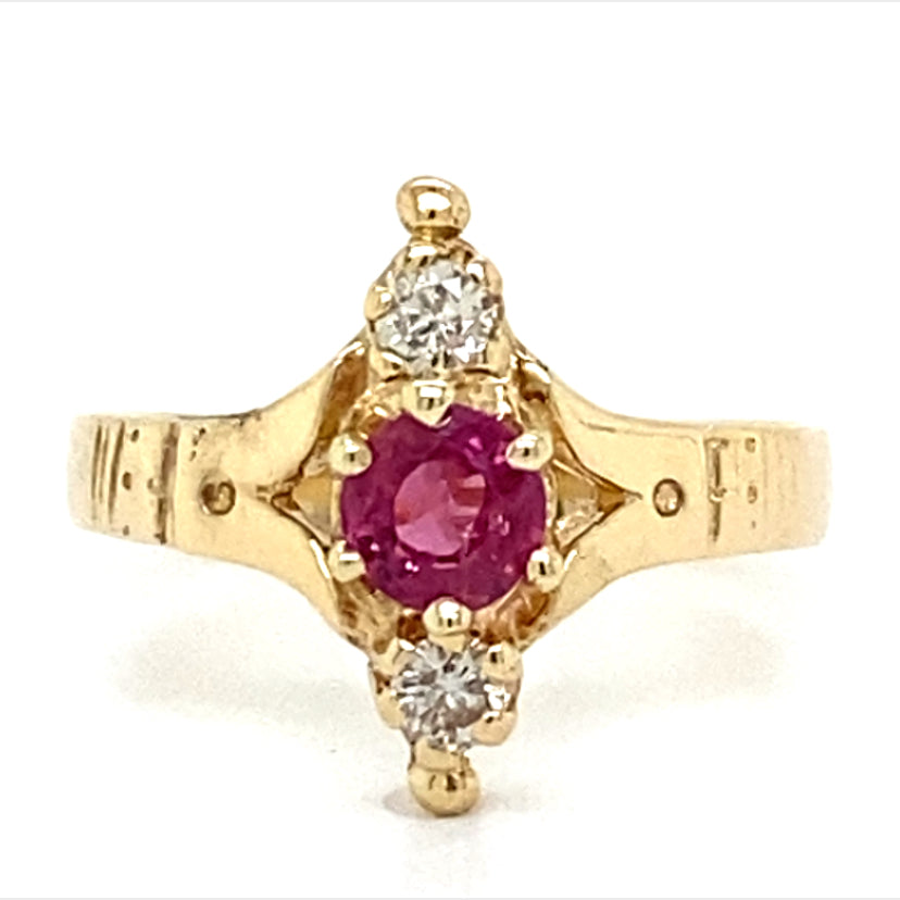 Estate Ruby and Diamond Ring