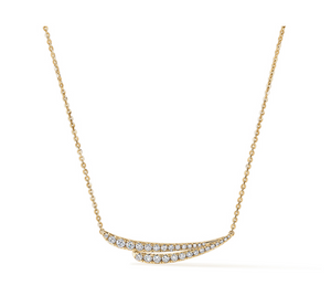 Vela 18K Yellow Gold 0.50cttw VS G-H French Cut Pave Diamond Pendant Necklace by HOF