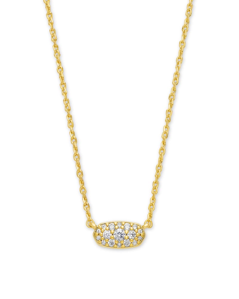 Grayson Gold Plated Crystal Necklace with White CZ by Kendra Scott