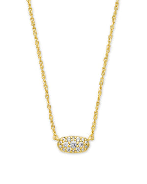 Grayson Gold Plated Crystal Necklace with White CZ by Kendra Scott