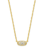 Grayson Gold Plated Crystal Necklace with White CZ by Kendra Scott