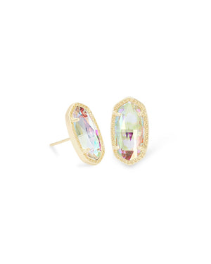 Ellie Gold Stud Earrings in Dichroic Glass by Kendra Scott