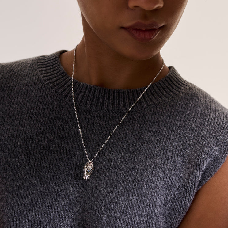 Naga Silver Pendant with Blue Sapphire Eyes by John Hardy