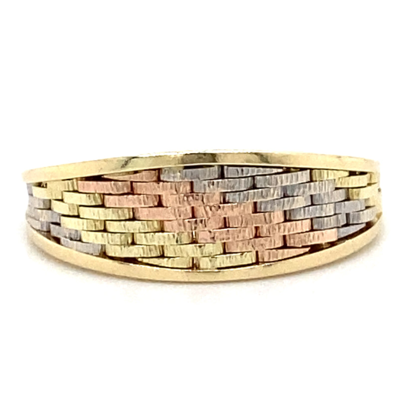 Estate Tri-Color Gold Woven Ring