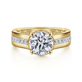 14K Yellow Gold Diamond Semi-Mount Ring