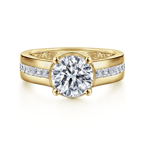 14K Yellow Gold Diamond Semi-Mount Ring