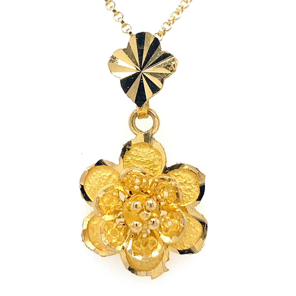 Estate 18K Flower Necklace